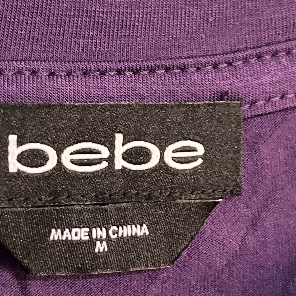 SELLING BeBe TOP for WOMEN SIZE M COLOR PURPLE SHORT SLEEVE BNWT - Picture 8 of 11